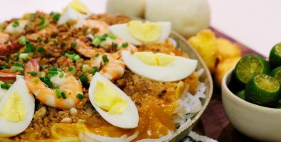 Pancit Luglug with Tostadong Tinapa